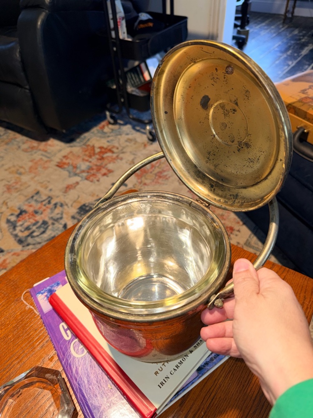 United Chromium on Brass Ice Bucket